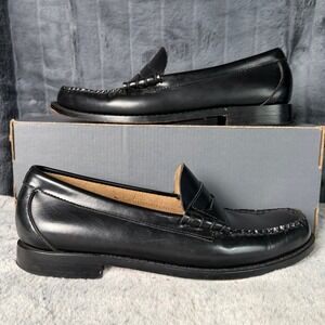 GH Bass Weejuns Larson Black Leather Penny Loafers Mens 8.5 D BAZ1W002